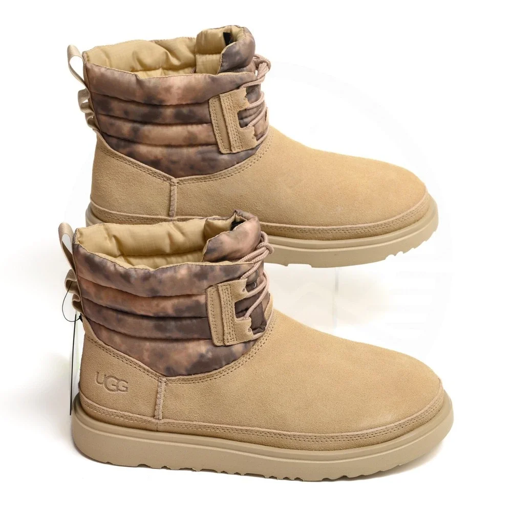 UGG Classic Mini Lace WEA Smokescreen Mens Sz 7 Waterproof Boots Removable Cover